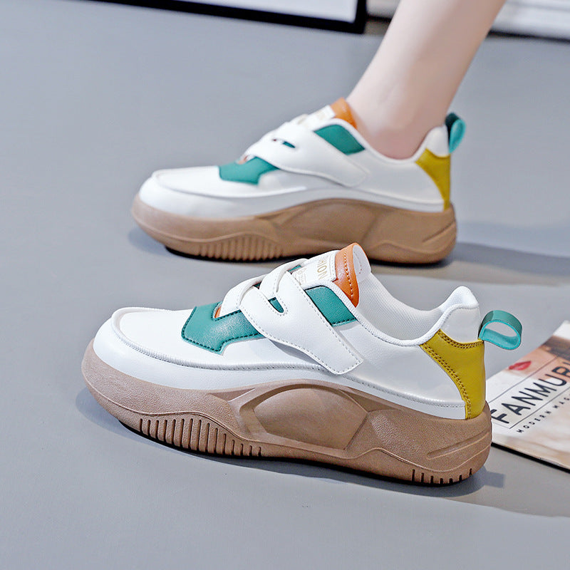 Wholesale 2023 Casual Thick Sole Increased Synthetic Leather Flat Casual Shoes